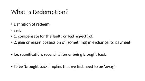 redemption significato.